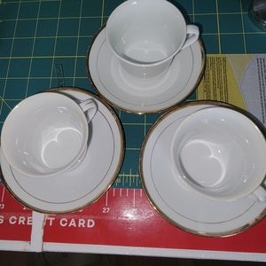 Vintage AOC made in China a lot of 3 demitasse cups and saucers.